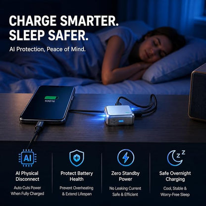 PopGuard 140W Automatic Charging Disconnector – Smart Auto Power Cut-Off Battery Protector | Fast Charging Safety Device for Mobile Phones & USB Chargers