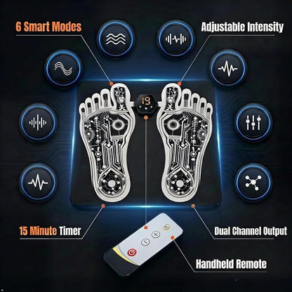 EMS Foot Massager Mat | Smart Electric Foot Massage Pad | USB Rechargeable Muscle Relaxation & Pain Relief Device