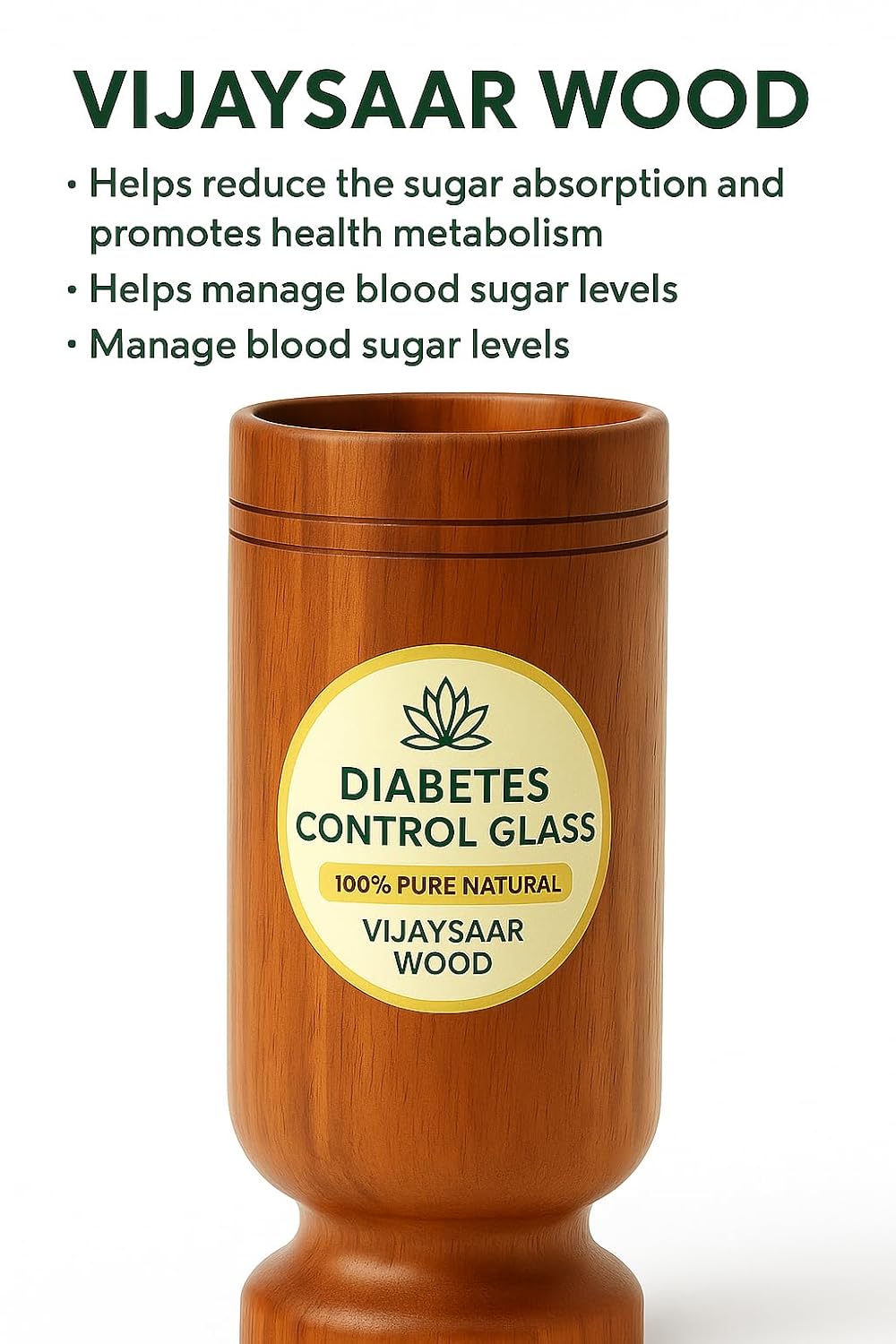 Vijay Saar Wood Glass For Sugar Control