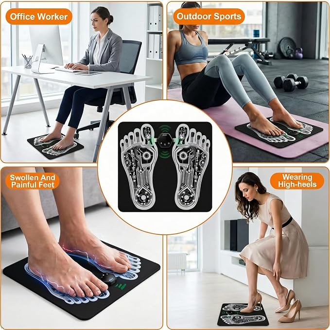 EMS Foot Massager Mat | Smart Electric Foot Massage Pad | USB Rechargeable Muscle Relaxation & Pain Relief Device