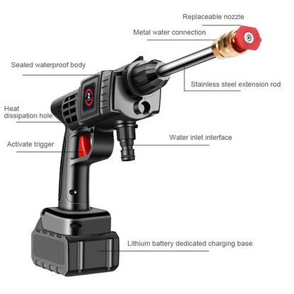 Wireless Car Washer Gun (Double Battery Included)