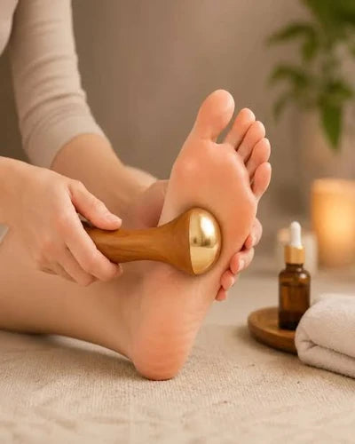 Kansa Wand Massager for Face, Body & Feet – Natural Ayurvedic Bronze Foot, Neck & Facial Tool